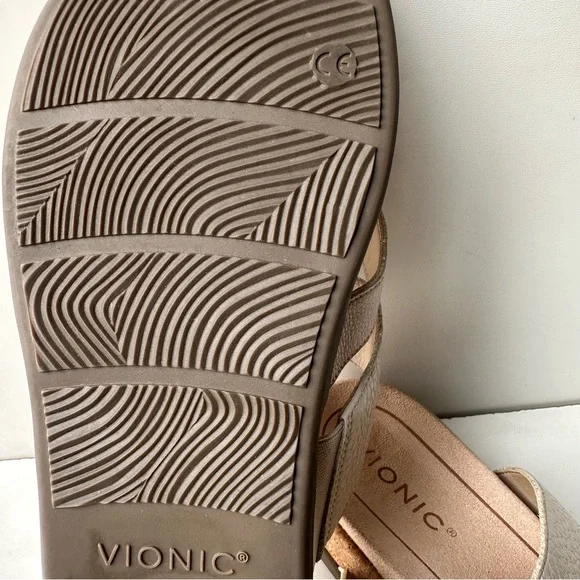 🔥Vionic Cream Sandals with Toe Loop and Textured Straps - Picture 11 of 12
